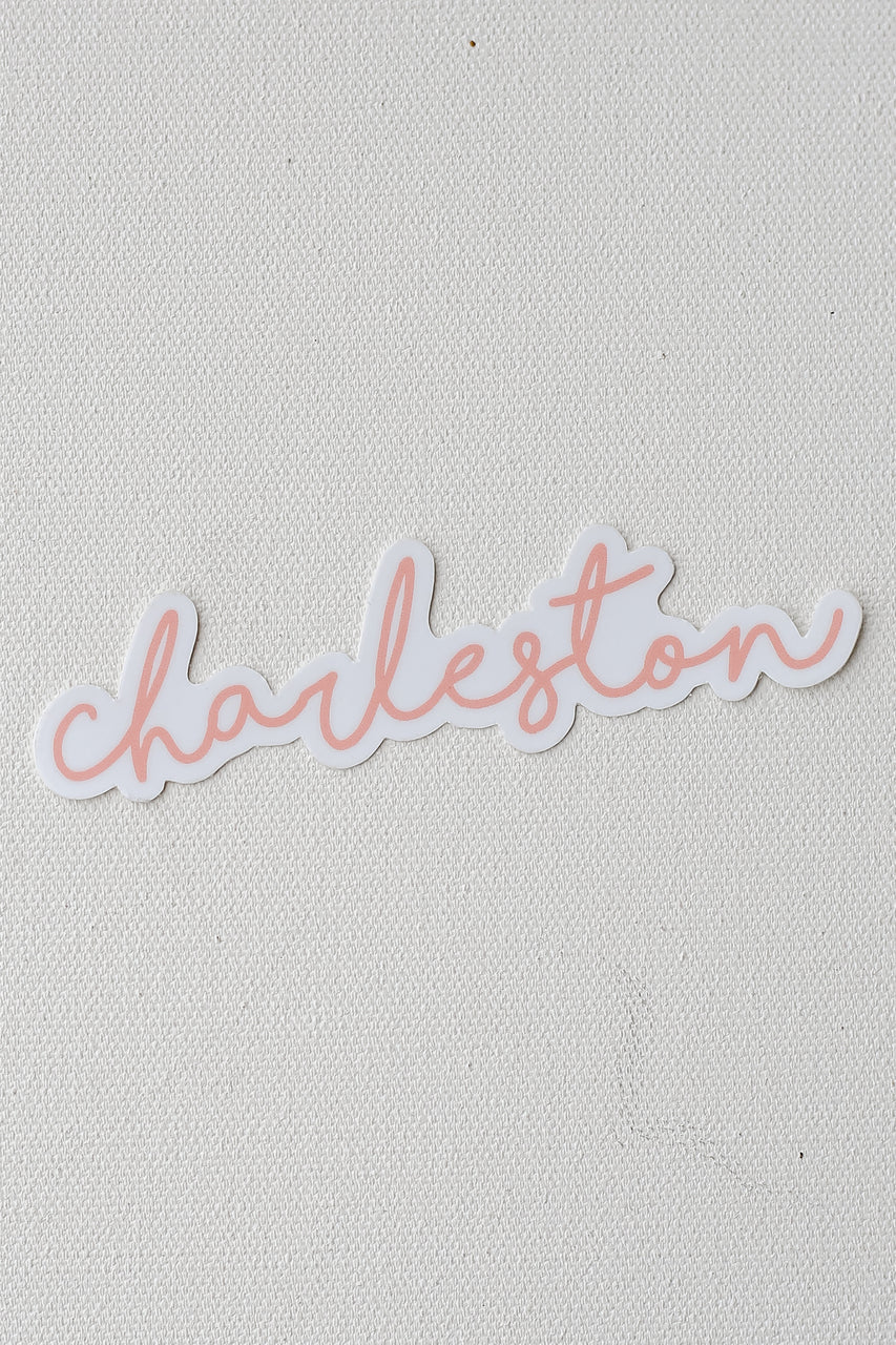 Small Charleston Script Sticker in blush