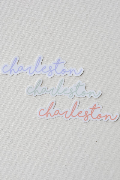 Small Charleston Script Stickers