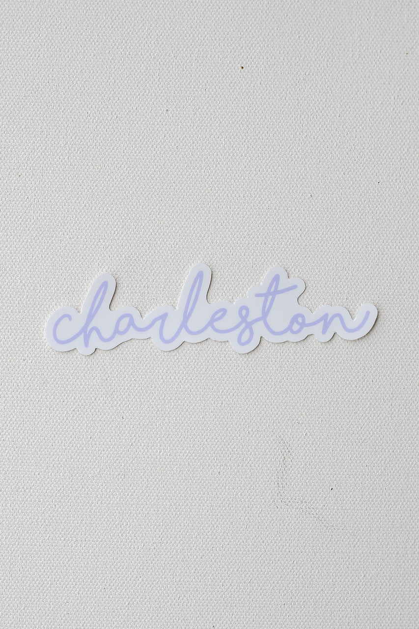 Small Charleston Script Sticker in lavender