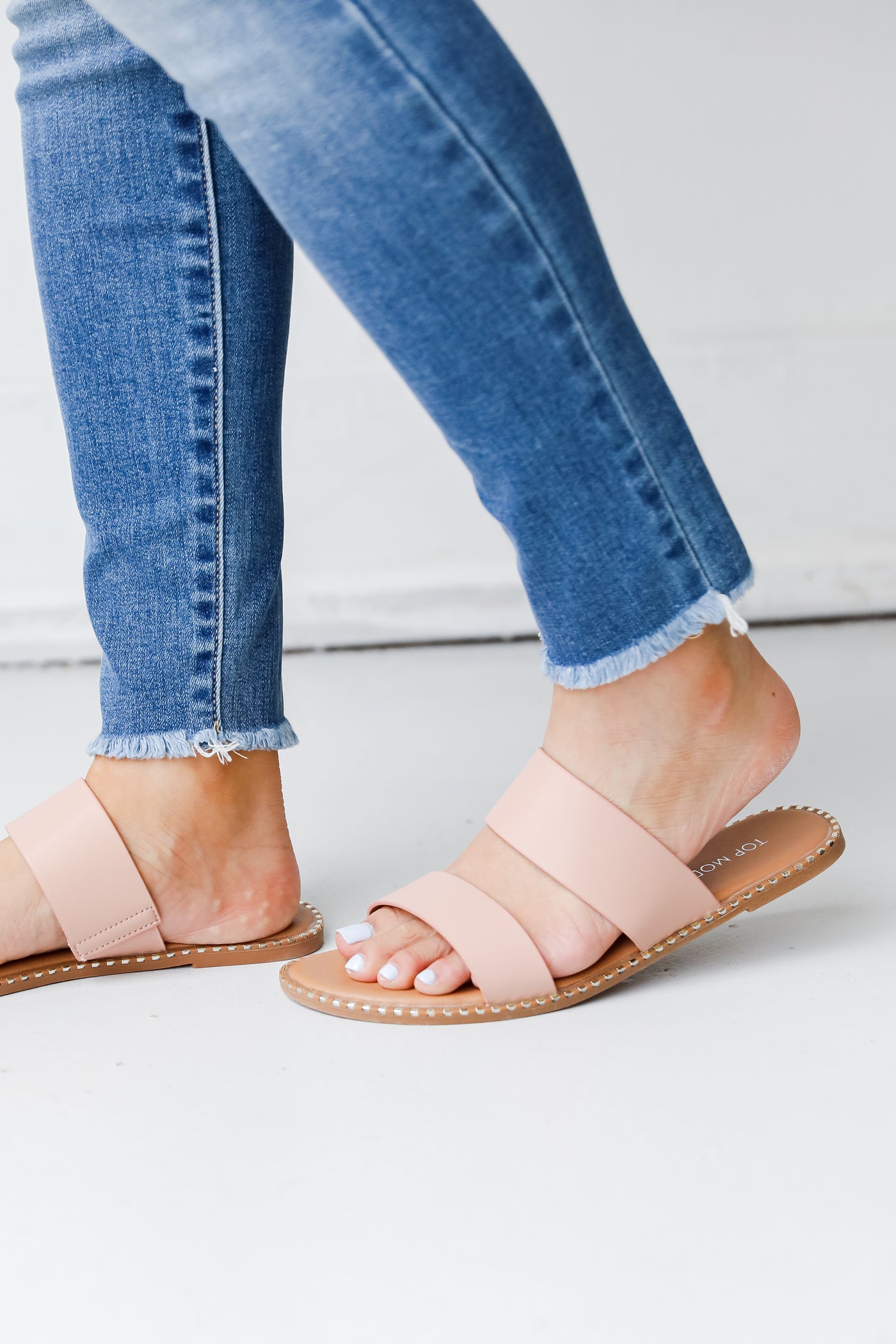 Double Strap Sandals in nude
