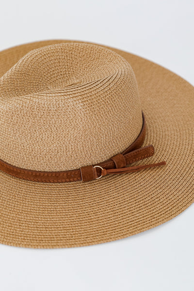Straw Wide Brim Hat close up