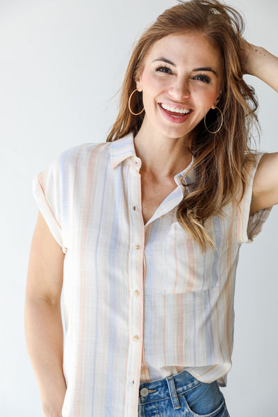 Striped Button-Up Blouse from dress up