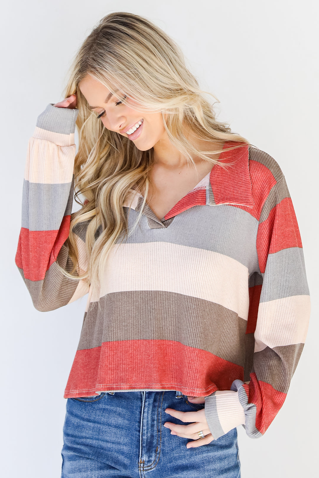 Striped Collared Top