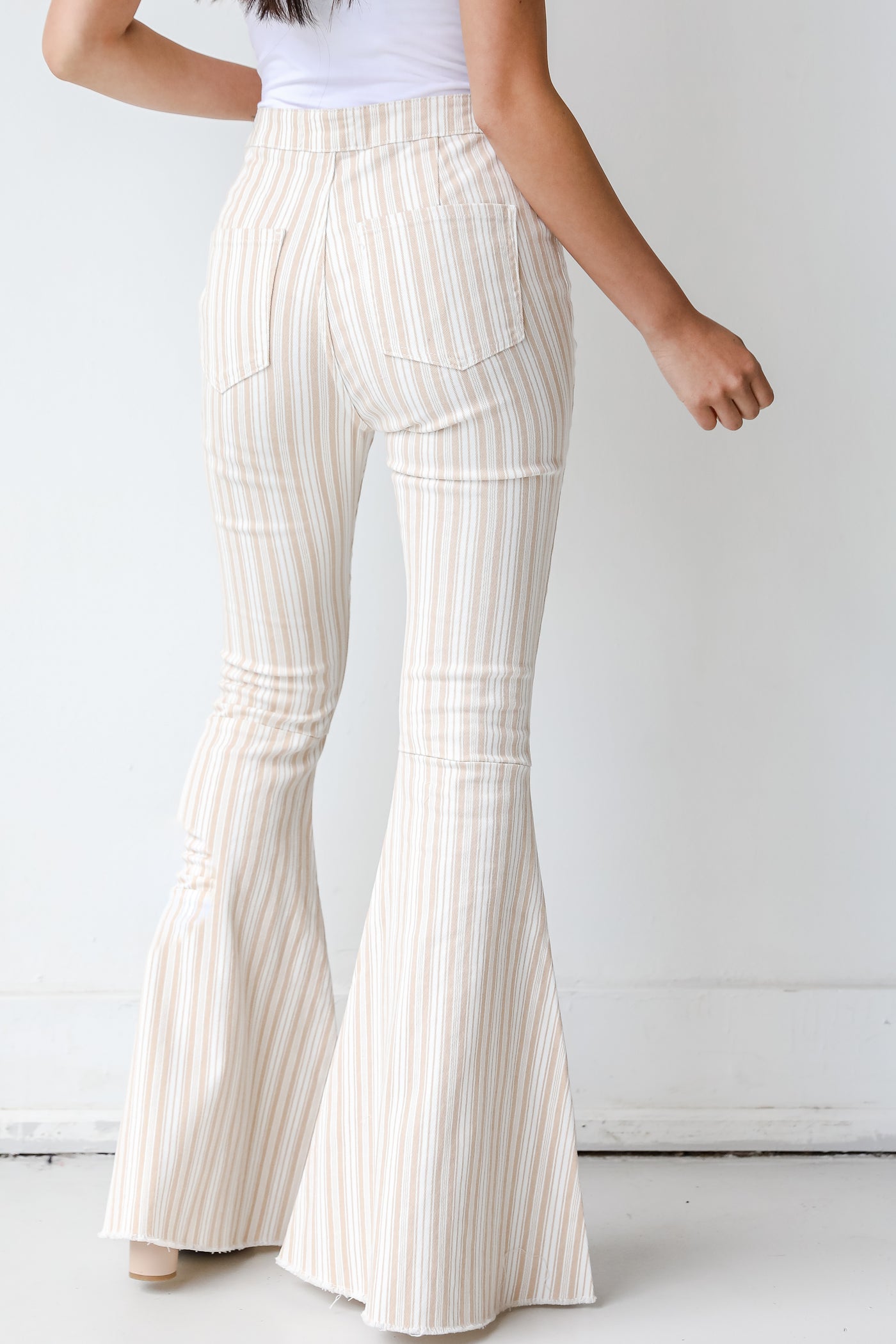 Striped Flare Jeans back view