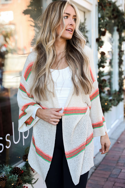 Striped Cardigan front view