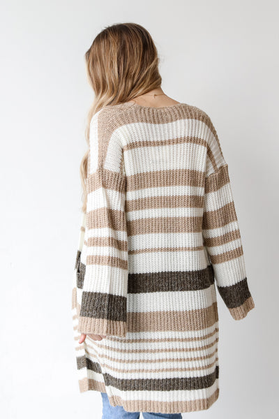 Striped Cardigan back view