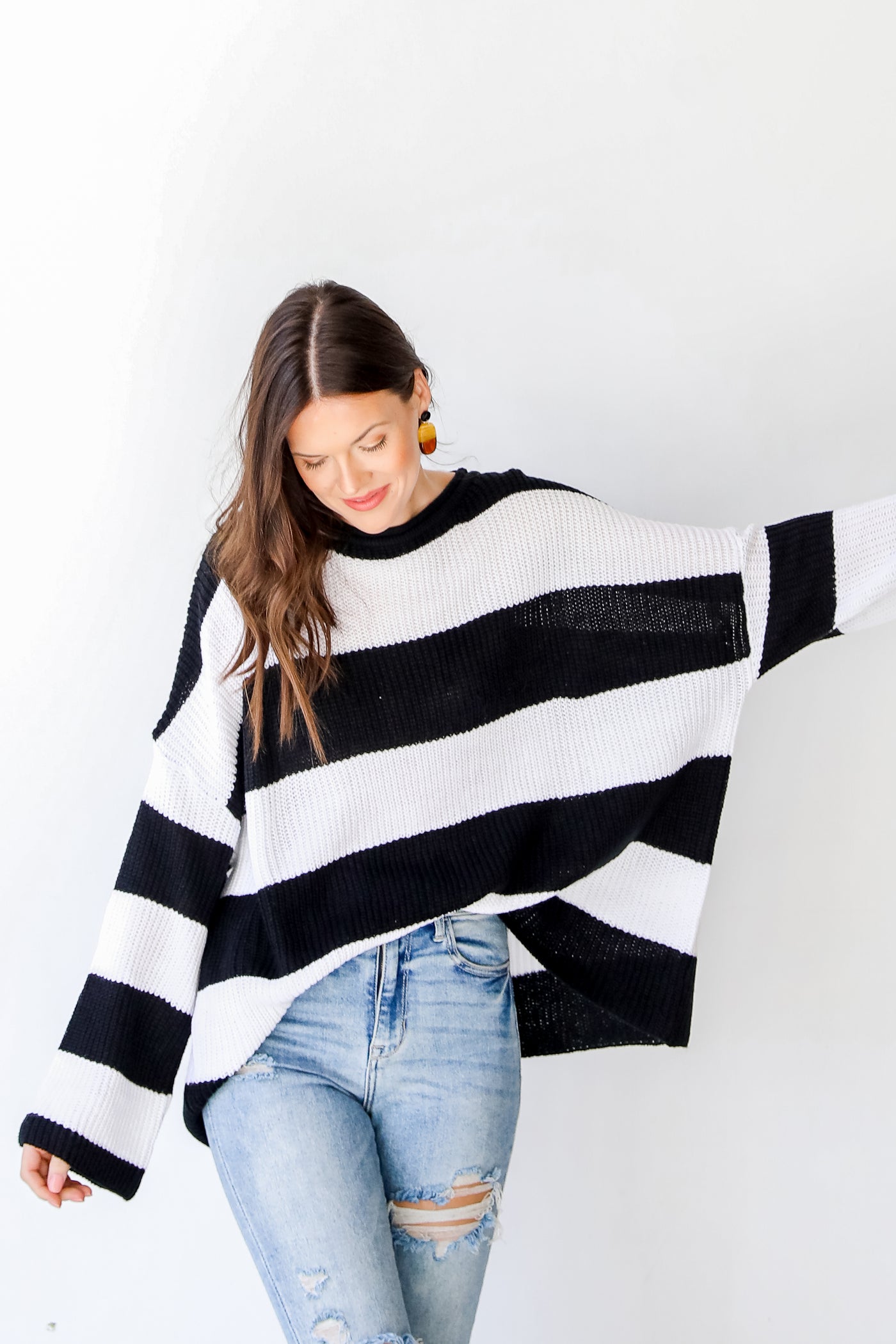 Striped Sweater on model