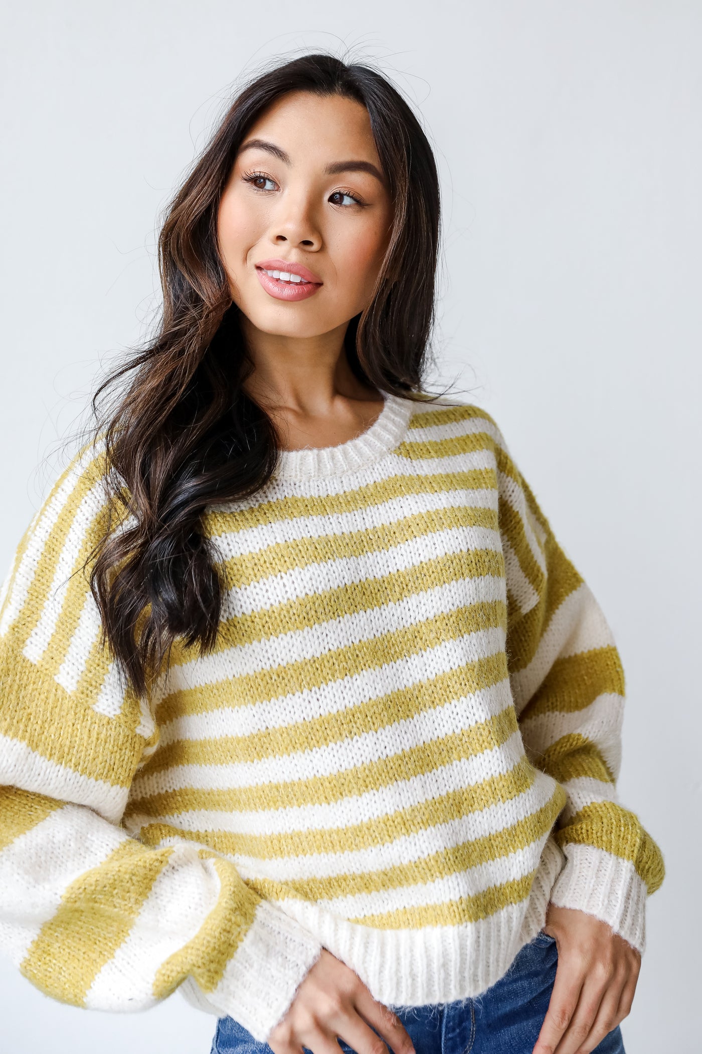 Striped Sweater in mustard