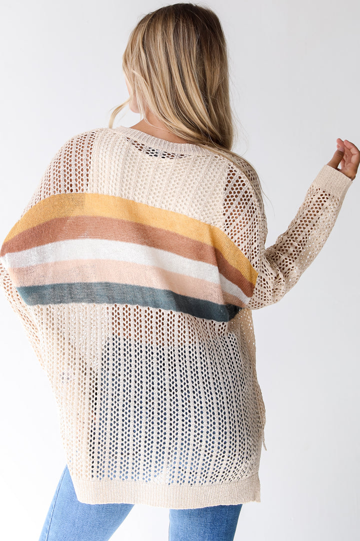 striped sweater back view