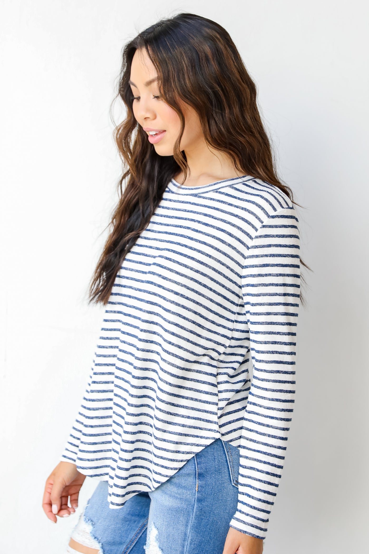 Striped Knit Top side view