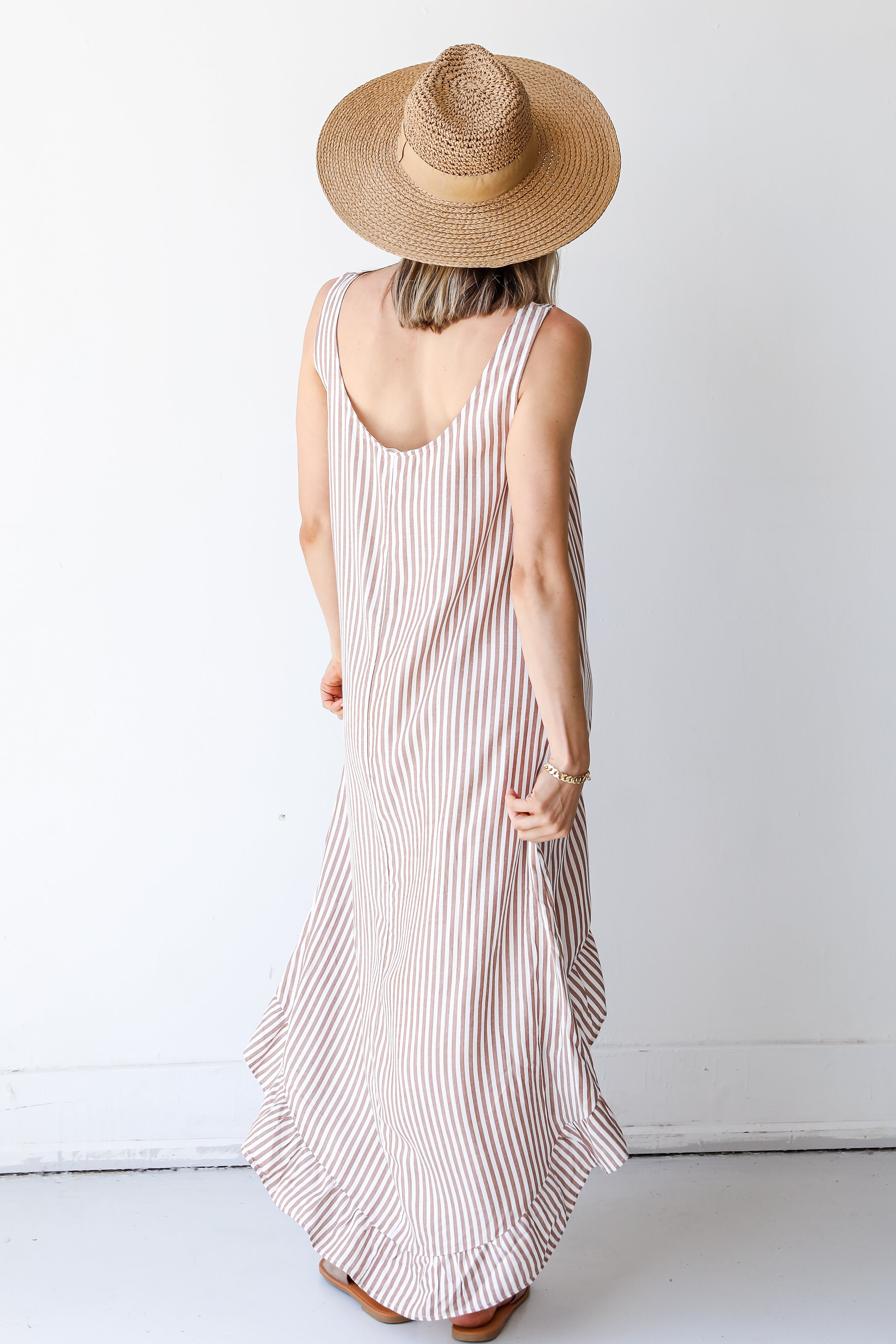 Sweet Surprise Striped Ruffle Maxi Dress