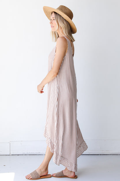 Sweet Surprise Striped Ruffle Maxi Dress