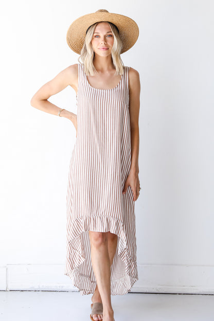 Sweet Surprise Striped Ruffle Maxi Dress