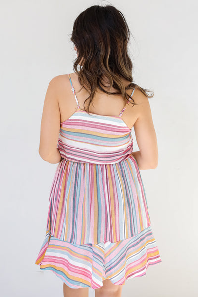 Striped Mini Dress back view