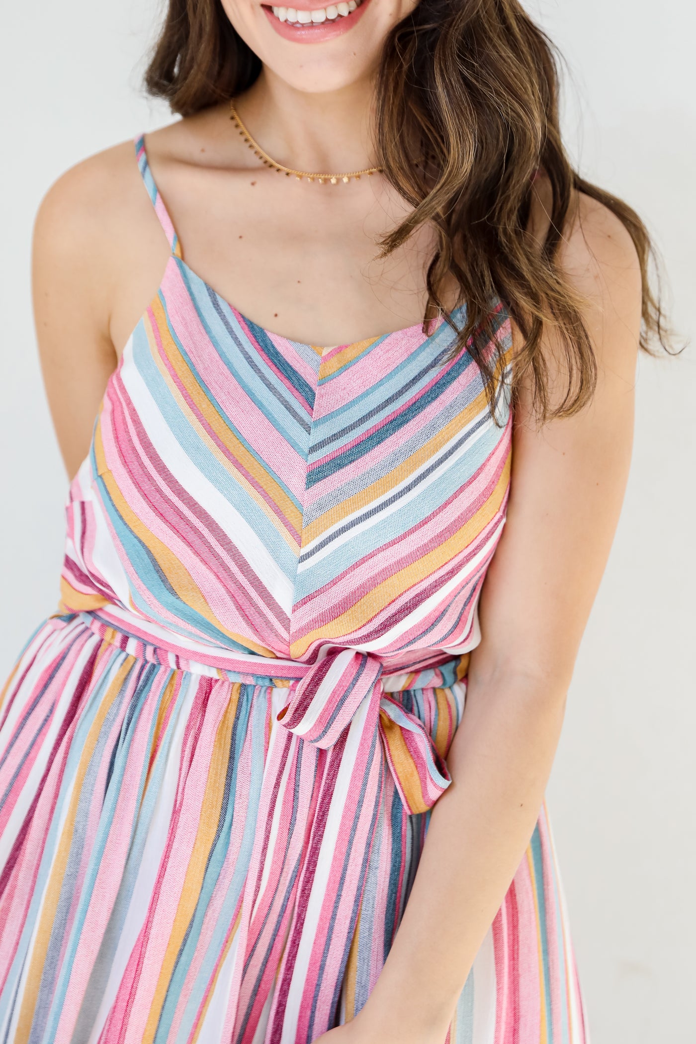 Striped Mini Dress close up