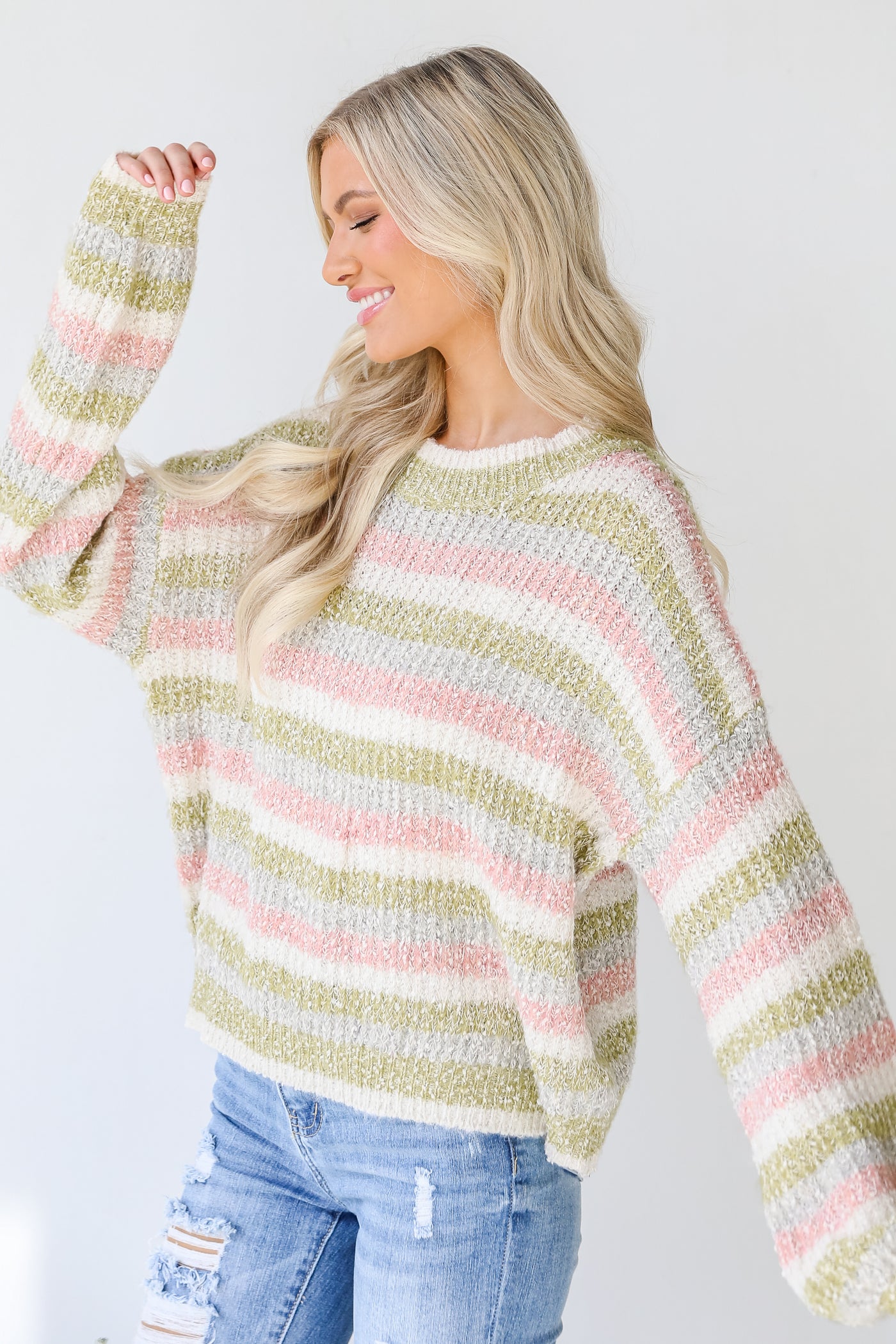 Striped Sweater side view