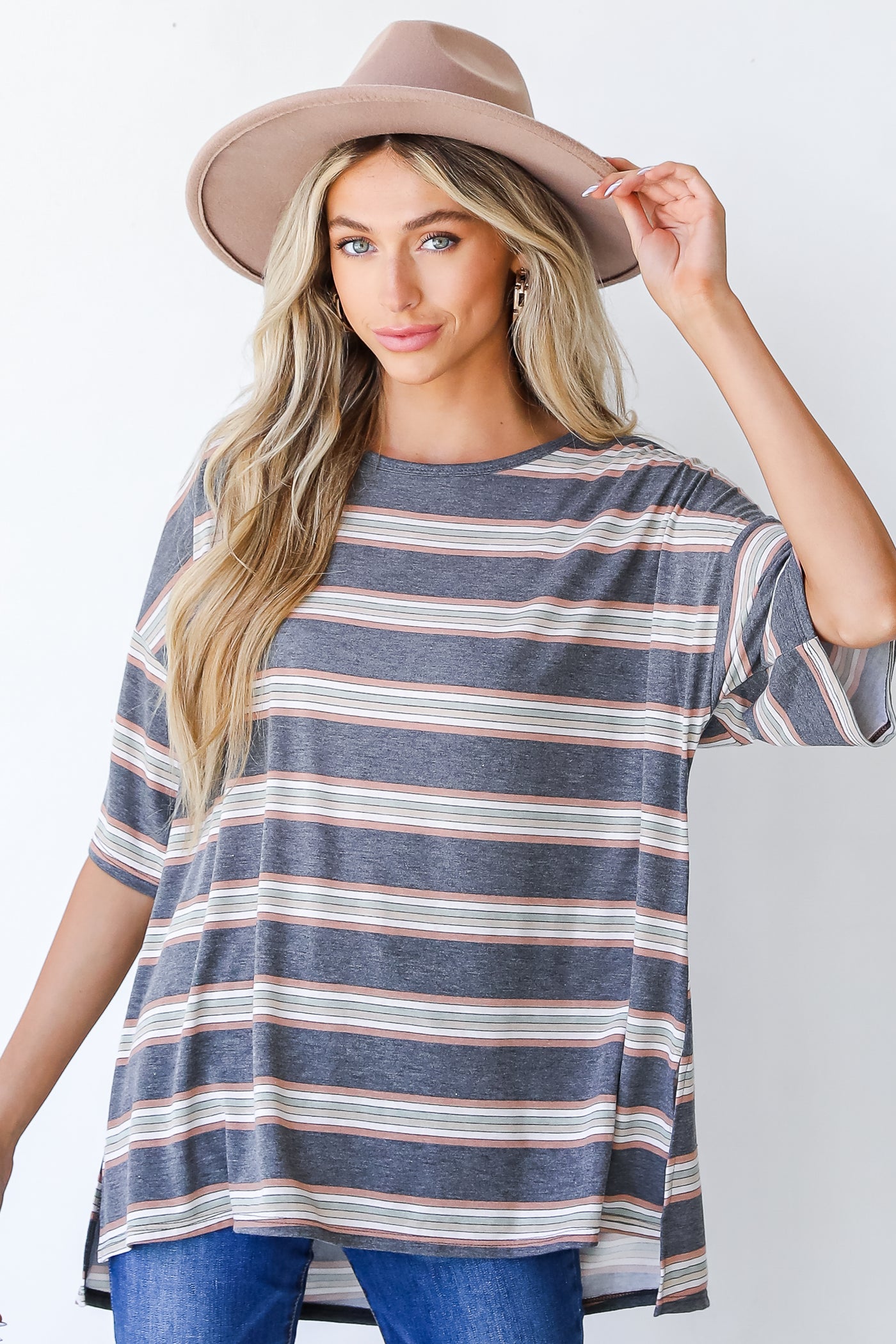 Taking Chances Oversized Striped Tee