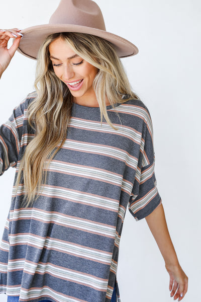 Taking Chances Oversized Striped Tee