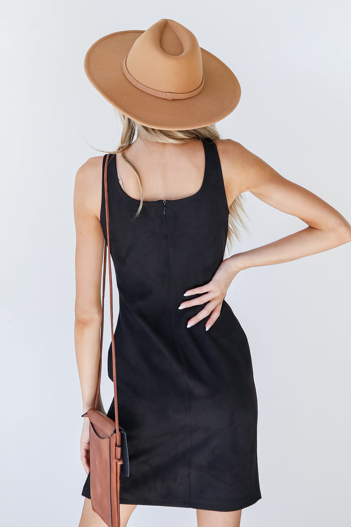 Suede Bodycon Dress in black back view