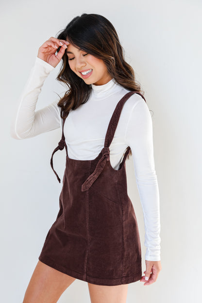 Corduroy Suspender Mini Dress side view