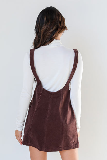 Corduroy Suspender Mini Dress back view