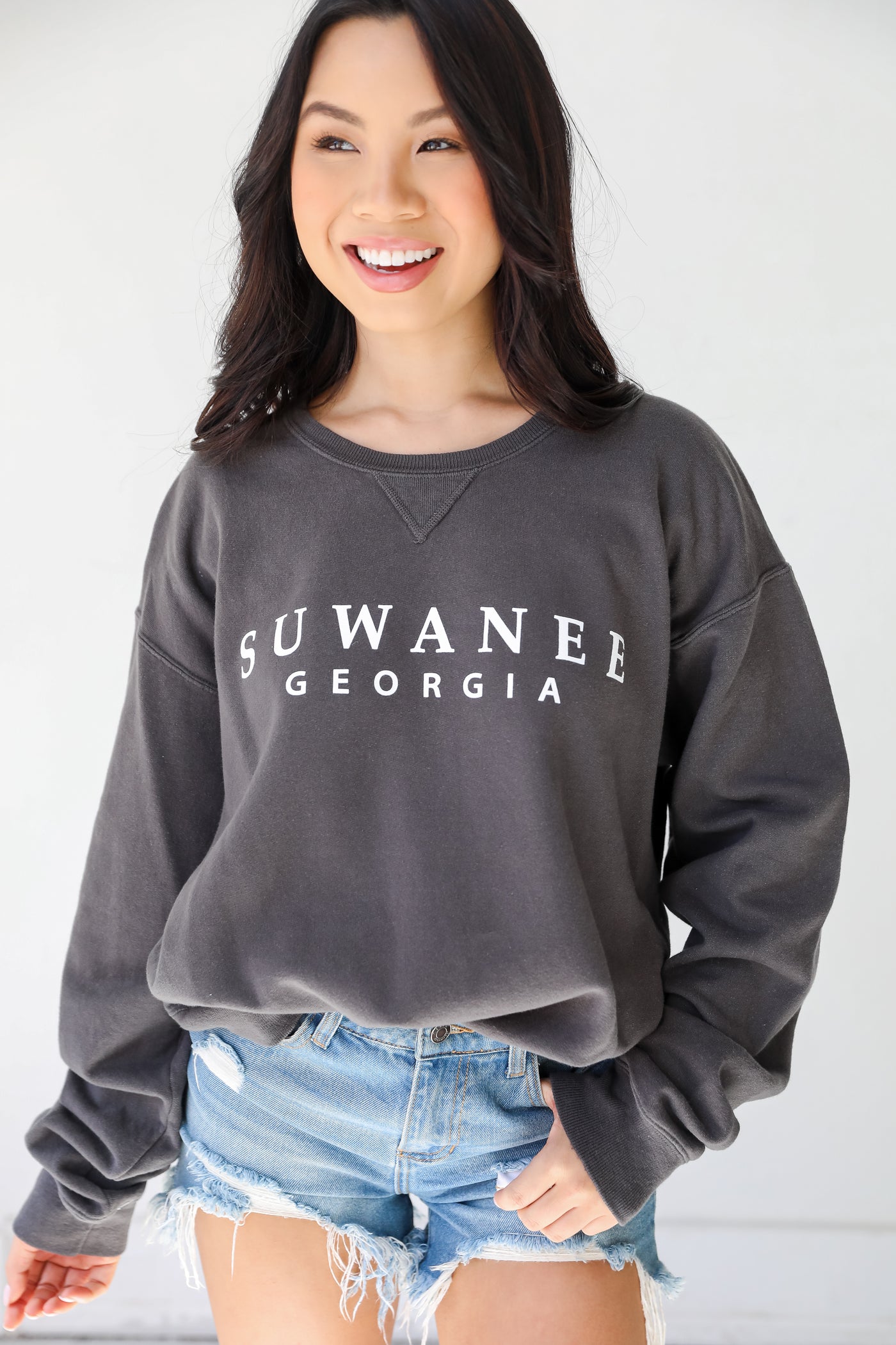 Charcoal Suwanee Georgia Pullover front view