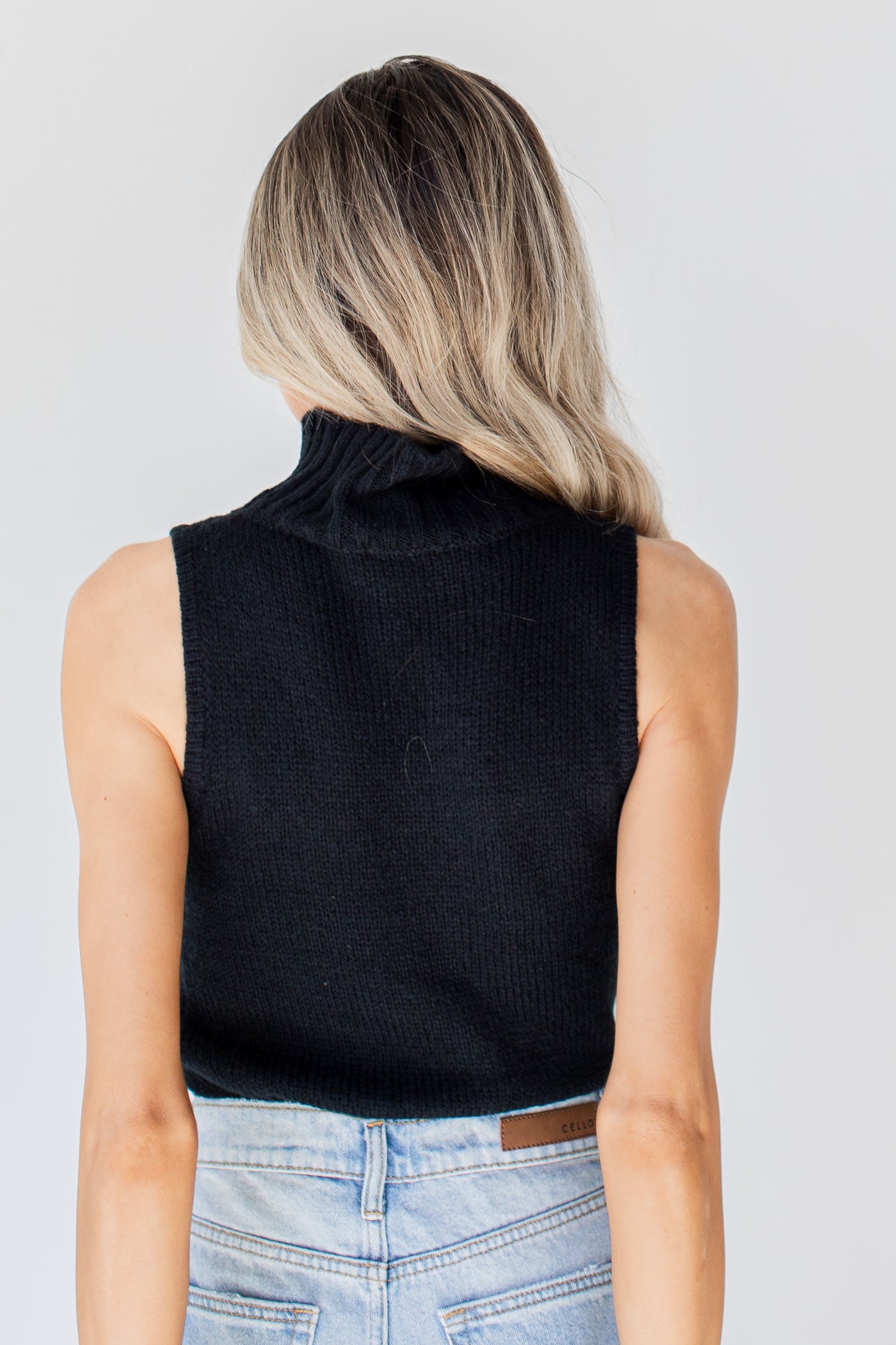 Sweater Tank in black back view