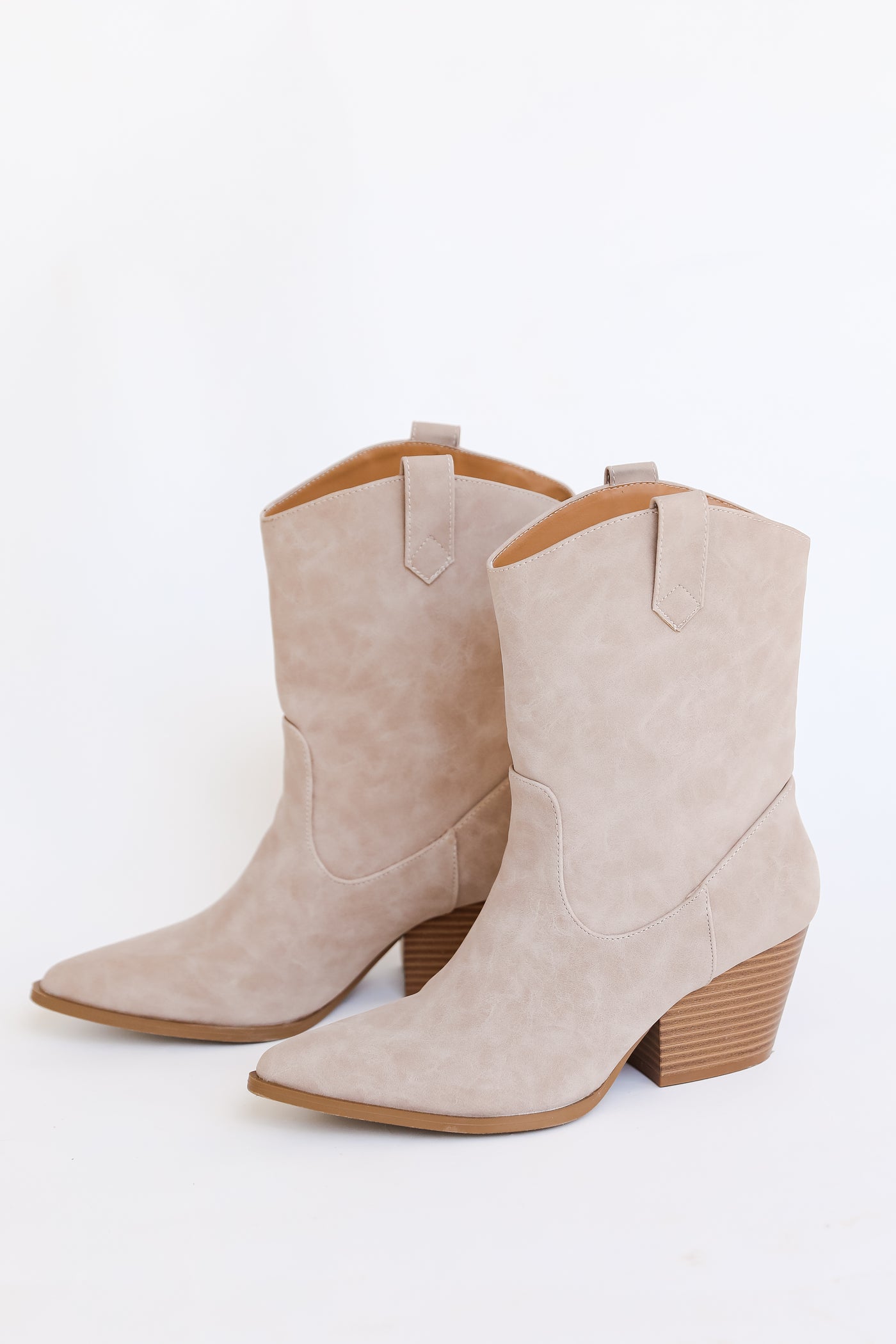 taupe western booties