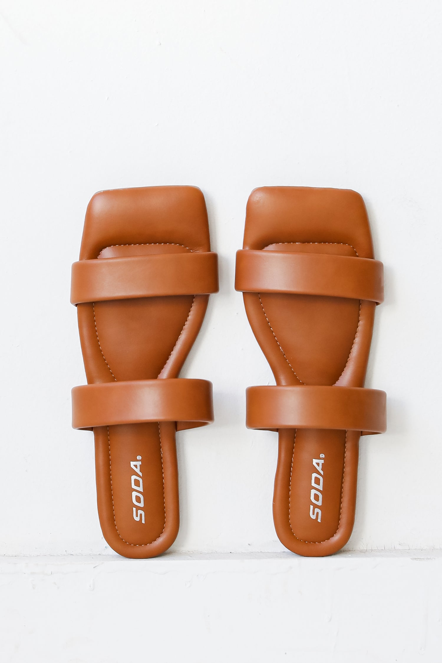 brown Double Strap Sandals close up