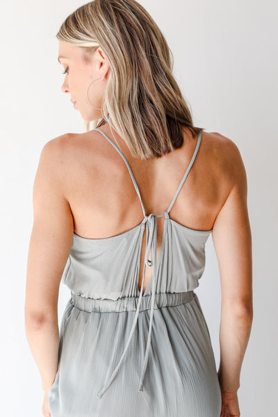 Jumpsuit in sage back view