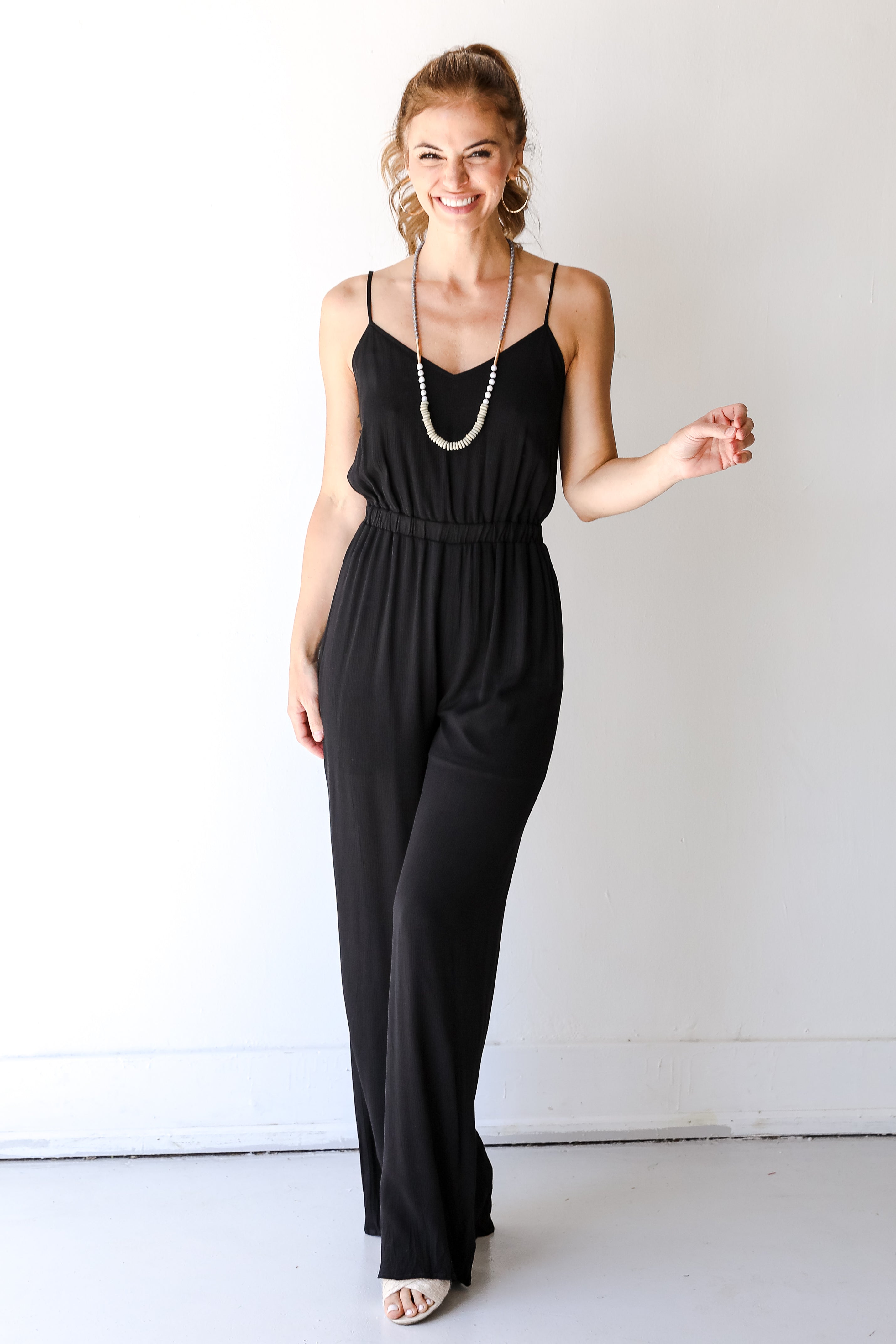 Jumpsuit in black on model