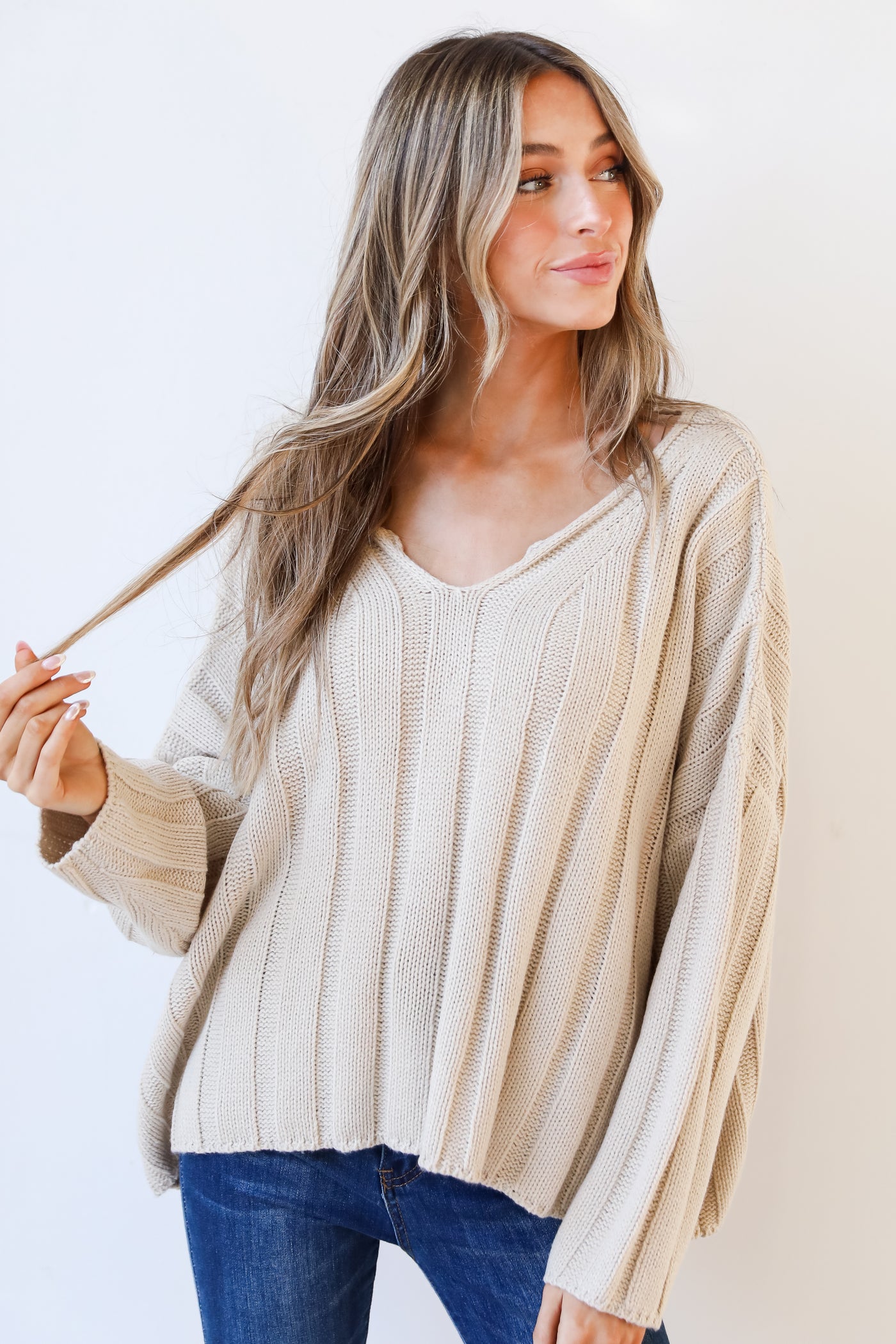 taupe Sweater front view