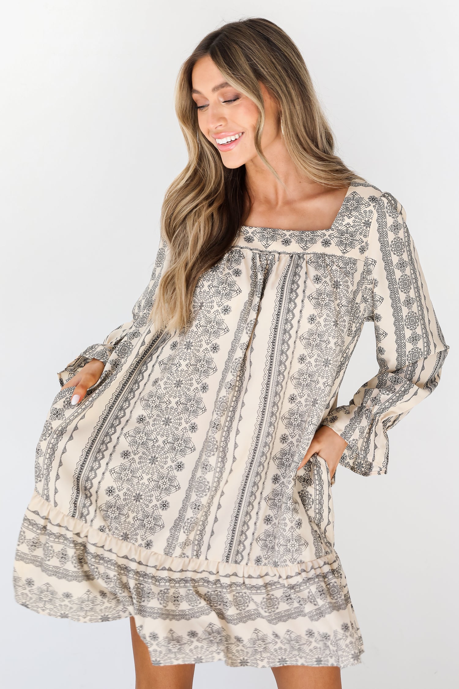 boho Mini Dress front view