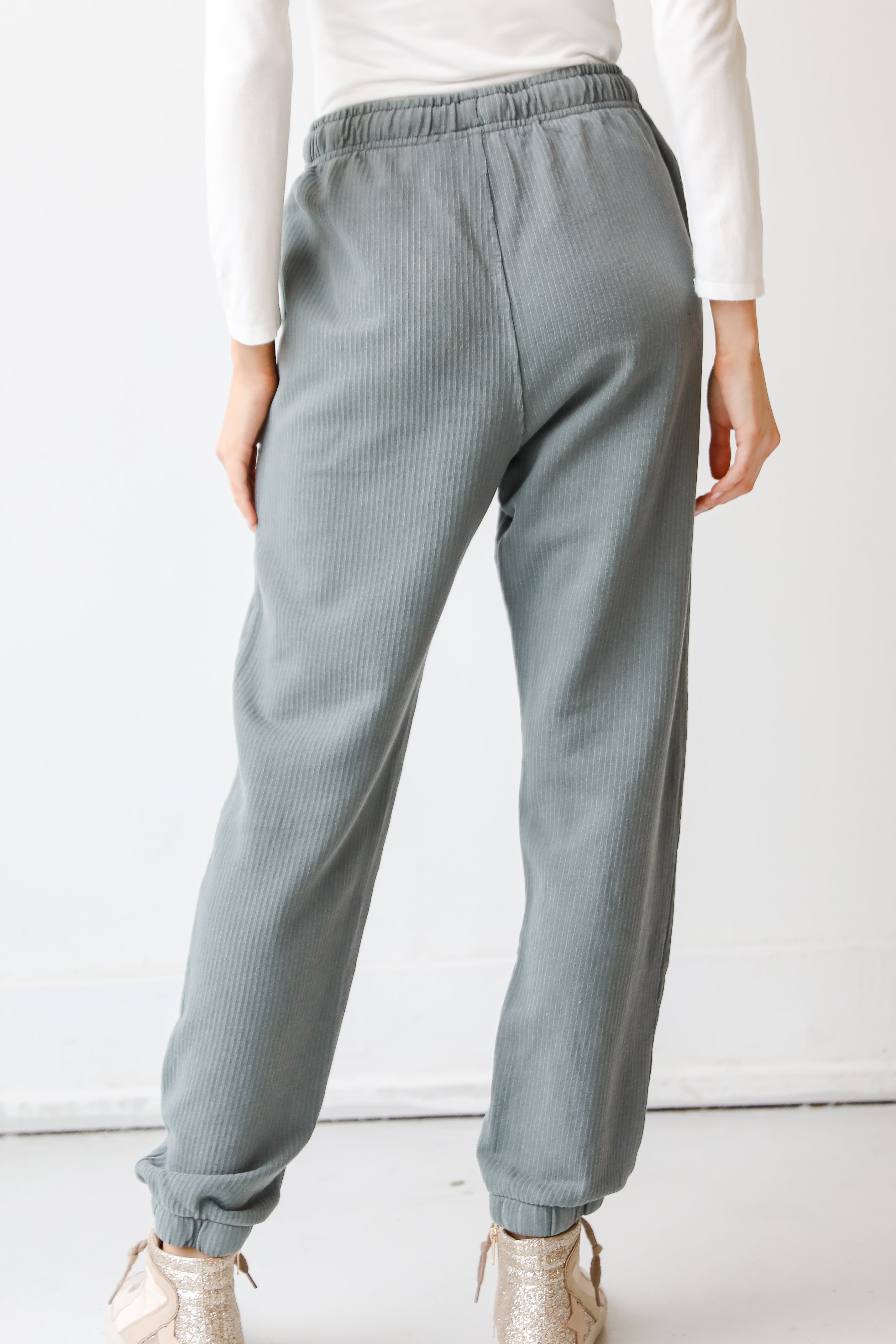 teal Joggers back view