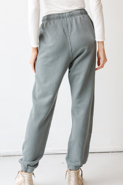 teal Joggers back view