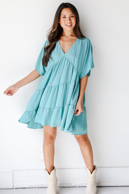 Tiered Babydoll Dress on model