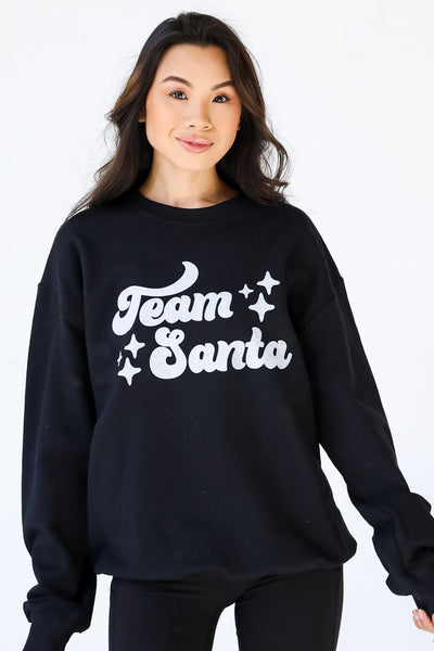 Team Santa Pullover. Graphic Christmas Sweatshirt. Oversized Sweatshirt for Christmas. Holiday Sweatshirt