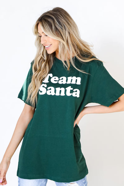 model wearing a Team Santa Tee