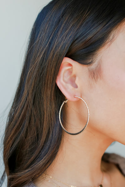 Gold Textured Small Hoop Earrings
