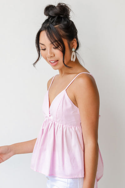 Babydoll Tank in pink side view