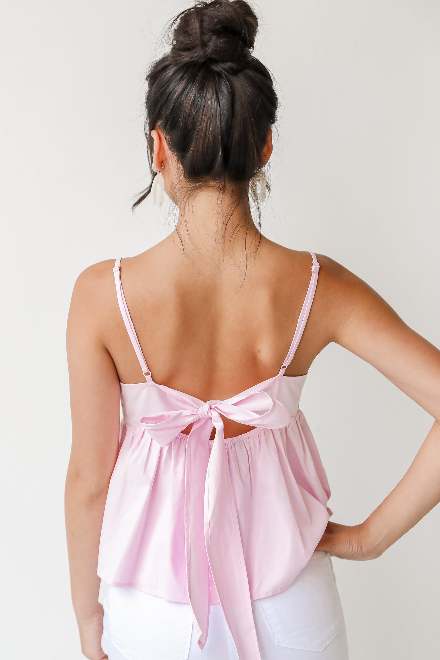 Babydoll Tank in pink back view