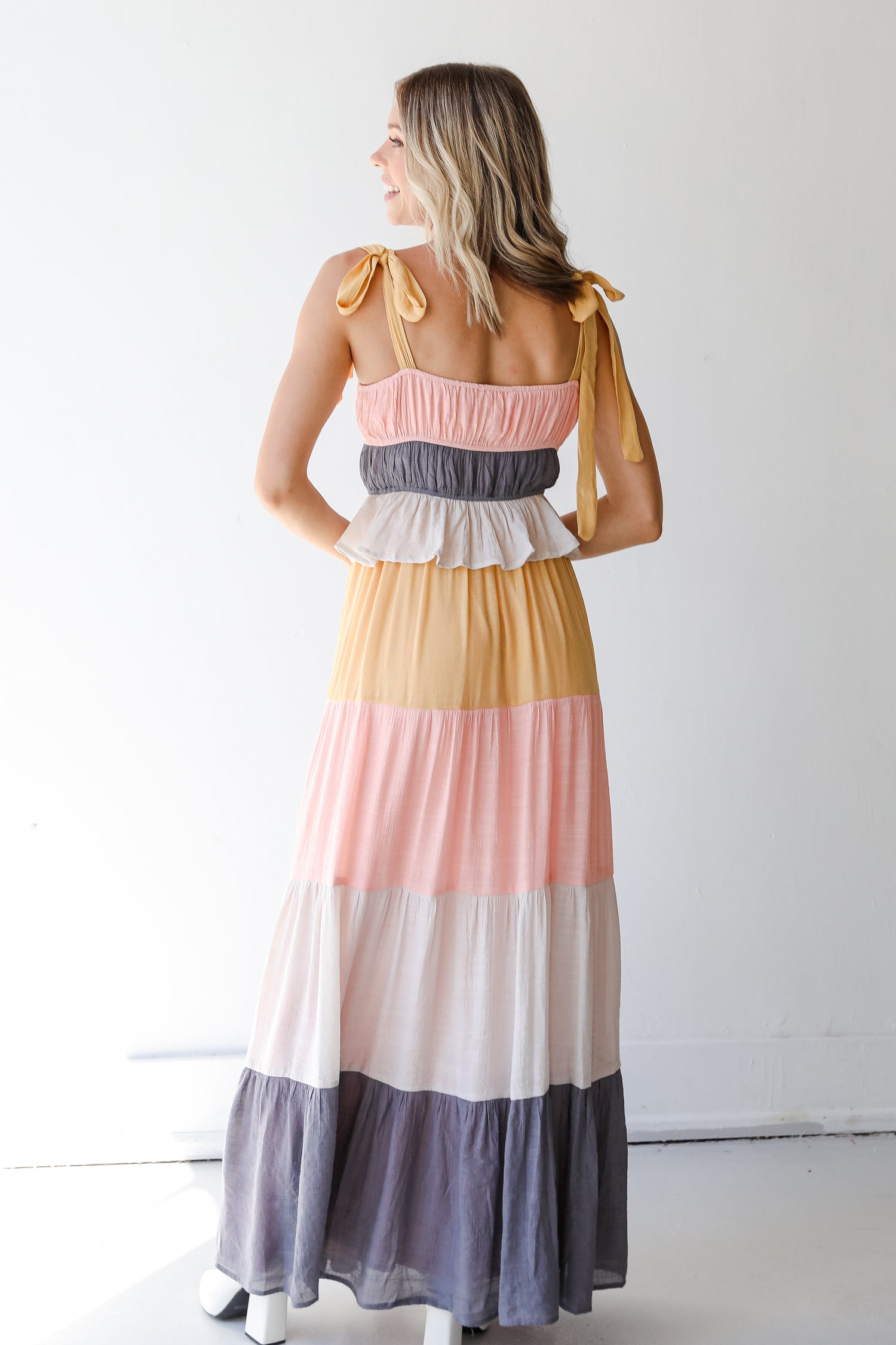 Tiered Maxi Dress back view