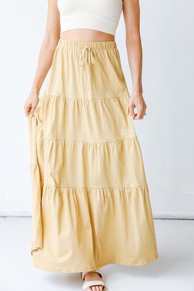 Tiered Maxi Skirt in yellow