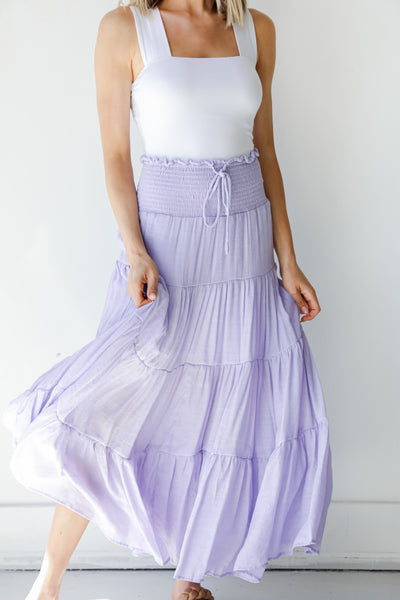 Tiered Maxi Skirt in lilac