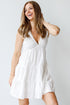 Smocked Tiered Mini Dress in ivory