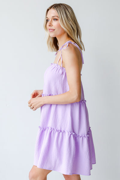 Mini Dress in lavender side view