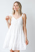 Tiered Mini Dress in white