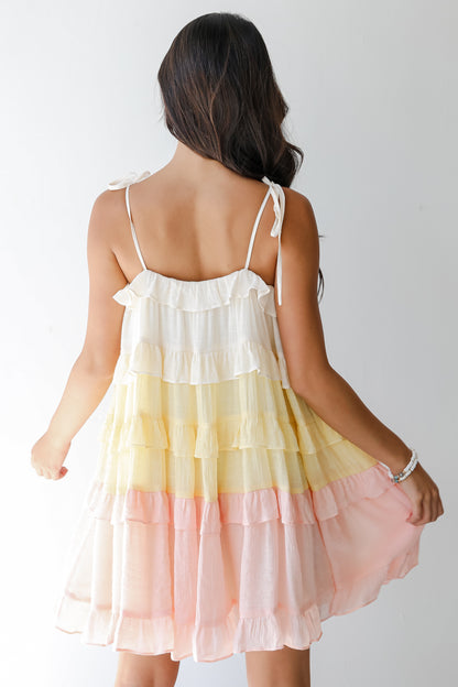 Tiered Mini Dress back view