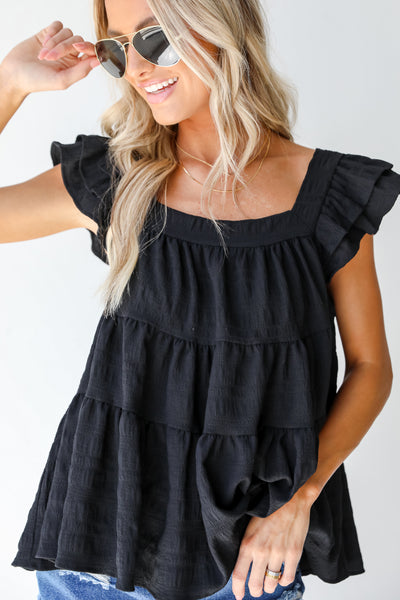 Tiered Tank in black