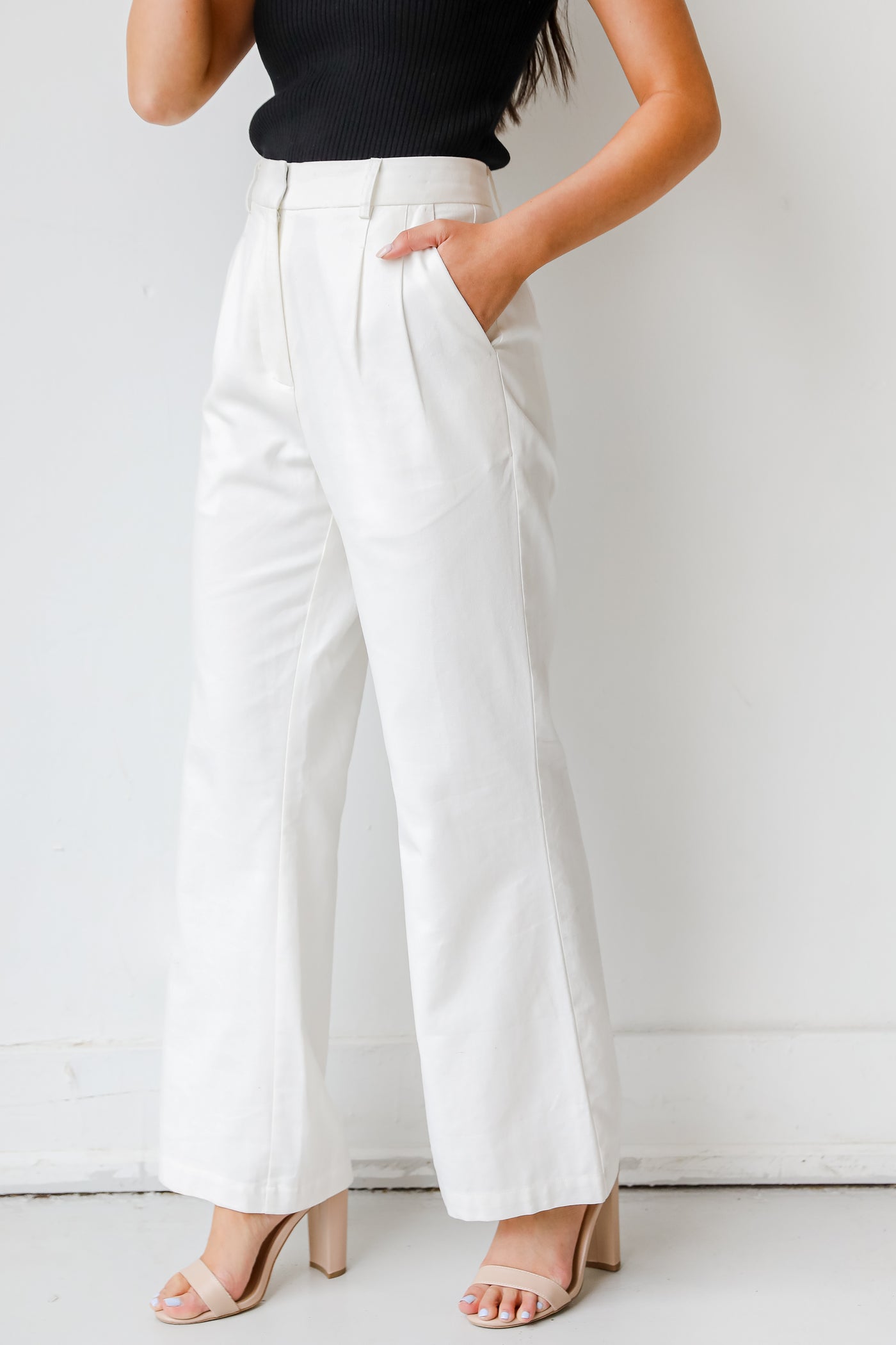 Trouser Pants in white side view